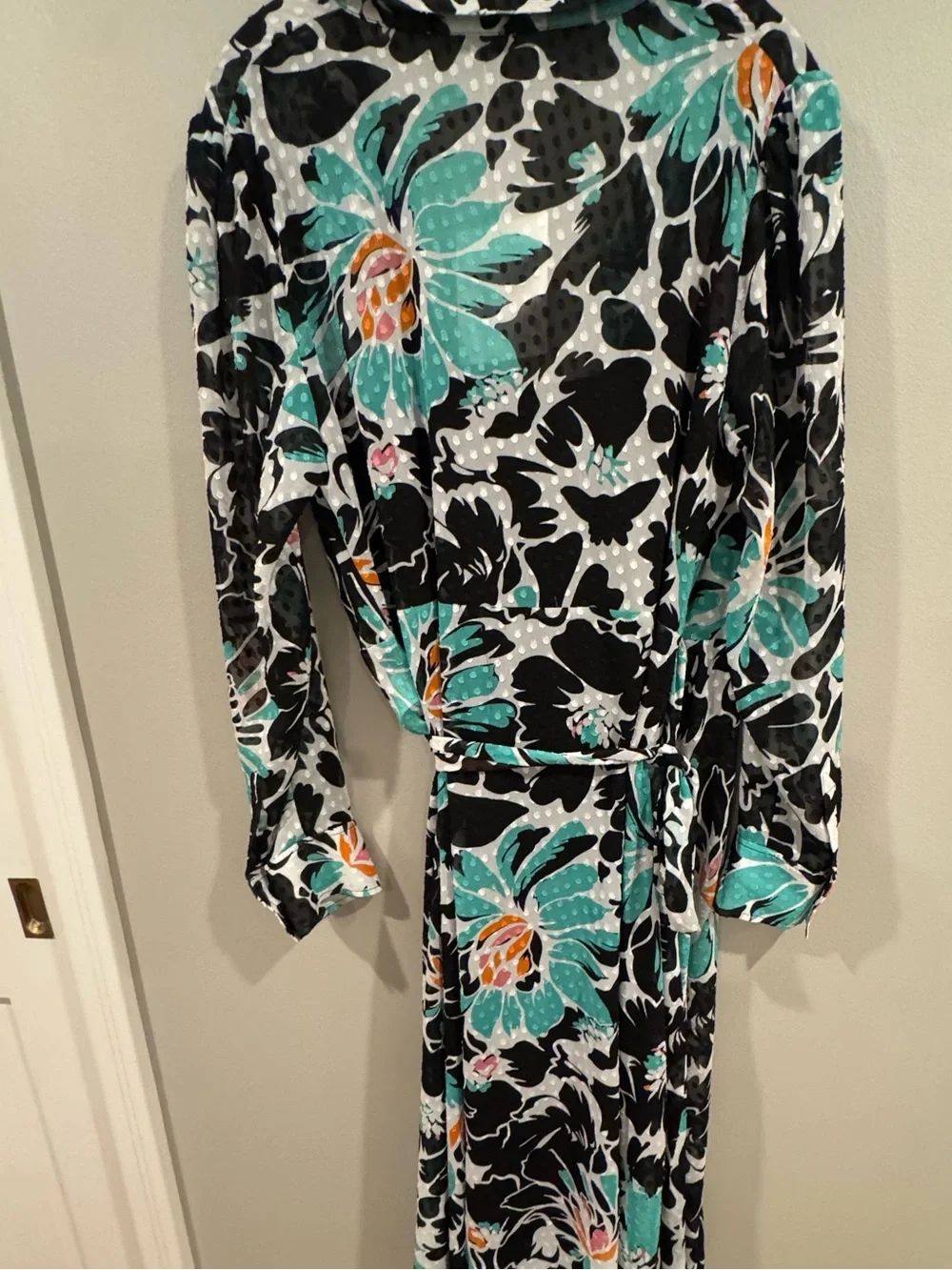 NEW Diane von Furstenberg Petal Burst 2 piece Wrap Dress Long Sleeve Large $498 - Picture 7 of 9